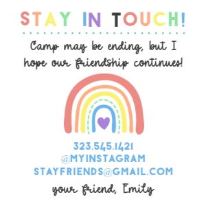 Pastel Camp Rainbow Calling Card 3 x 3 in design preview