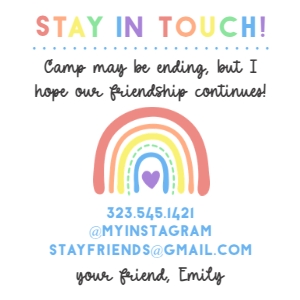 Pastel Camp Rainbow Calling Card  3 x 3 in: Pastel Camp Rainbow Calling Card 3 x 3 in