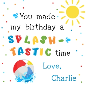 Splish Splash Pool Party Favor Tag 3x3: Splish Splash Pool Party Favor Tag 3x3