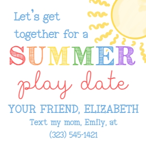 End of School Gift Tag - Play Date 3x3: End of School Gift Tag - Play Date 3x3