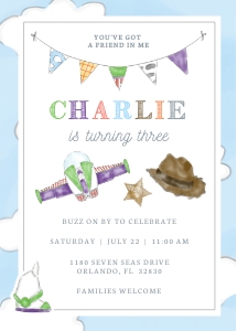 Toy Friends - Invitation 5x7: Toy Friends - Invitation 5x7