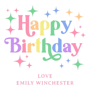 Birthday Gift Tag - Rainbow Lettering and Stars 2025 design preview