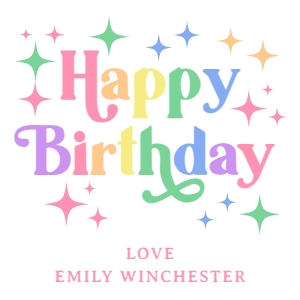 Birthday Gift Tag - Rainbow Lettering and Stars 2025: Birthday Gift Tag - Rainbow Lettering and Stars 2025