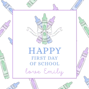 Back to School Tag - Purple Crayon Bunch: Back to School Tag - Purple Crayon Bunch