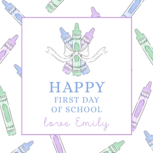 Back to School Tag - Purple Crayon Bunch design preview