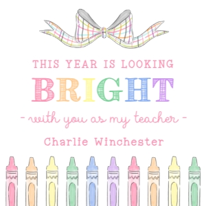 Back to School Tag - Rainbow Crayon Teacher Tag 2025 design preview