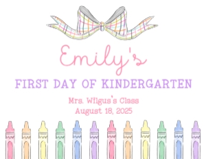 Back to School Sign - Rainbow Crayons 2025 design preview