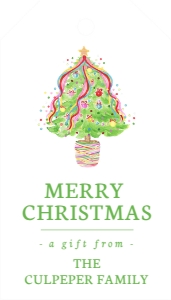 Christmas Gift Tag - Confetti Tree  2 x 3.5 in: Christmas Gift Tag - Confetti Tree 2 x 3.5"