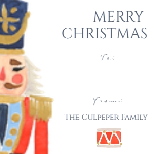 Blue Nutcracker Christmas Gift Tag design preview