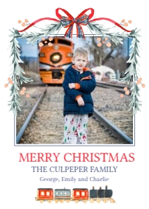 Train Christmas Card 5x7" design preview