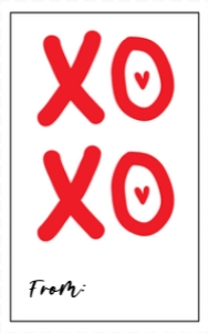 XOXO Gift Tag 2026 - 2.5" x 4" design preview