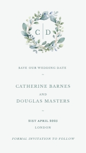 Eucalyptus Elegance - Crest - Wedding Save the Date - E-Card: Eucalyptus Elegance - Wreath - Wedding Save the Date
