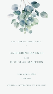 Eucalyptus Elegance - Greenery - Digital E-Save the Date design preview