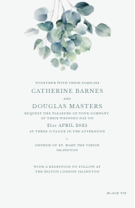 Eucalyptus Elegance - Greenery - Wedding Invitation - 5.5 x 8.5" Half-Letter: Eucalyptus Elegance - Greenery - Wedding Invitation