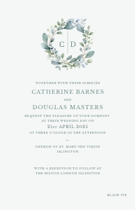 Eucalyptus Elegance - Wreath - Wedding Invitation - 5.5 x 8.5" Half-Letter: Eucalyptus Elegance - Wreath - Wedding Invitation