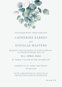 Eucalyptus Elegance - Greenery - Wedding Invitation - 5x7": Eucalyptus Elegance - Greenery - Wedding Invitation