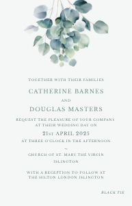 Eucalyptus Elegance - Greenery - Wedding Invitation - VistaPrint - 4.6 x 7.2" / 11.7 x 18.2 cm: Eucalyptus Elegance - Greenery - Wedding Invitation