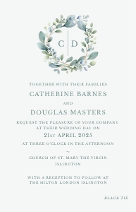 Eucalyptus Elegance - Wreath - Wedding Invitation - VistaPrint - 4.6 x 7.2" / 11.7 x 18.2 cm: Eucalyptus Elegance - Wreath - Wedding Invitation