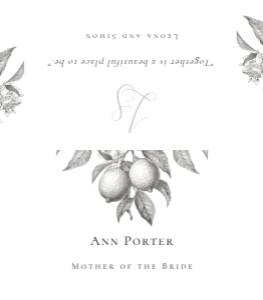 La Scorza - 3.5 x 2" Folded Place Card: La Scorza - Folded Wedding Place Card