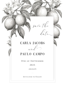 Lemon Grove - 5x7 Save the Date - Monochrome: OLD - Lemon Grove - Wedding Save the Date