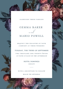 Nocturne Garden - 5x7 in Wedding Invitation: Baroque Peony - Wedding Invitation Set
