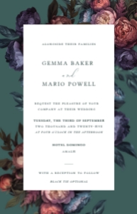 Baroque Peony - VistaPrint "5x7" Wedding Invitation - 11.7 x 18.2 cm / 4.6 x 7.2 in - Green: Baroque Peony - Wedding Invitation Set