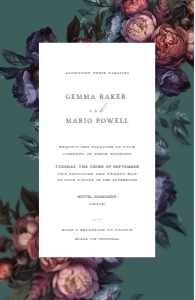 Baroque Peony - Half-Letter (US) Wedding Invitation - 5.5 x 8.5 in - Green: Baroque Peony - Wedding Invitation Set