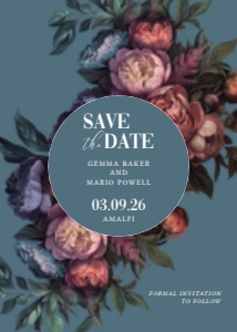 Nocturne Garden - Circle Save the Date - 5x7 design preview