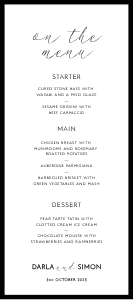 Retired - Monochrome Border - Wedding Menu (Slim) design preview