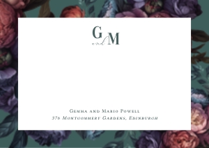 Baroque Peony - Thank You Note - A6 - 14.8 x 10.5 cm: Baroque Peony - Flat Thank You Note / Correspondence Card