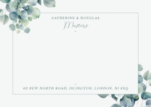 Eucalyptus Elegance - Greenery - Couples Correspondence Thank You - A6, 14.8 x 10.5 cm: Eucalyptus Elegance - Greenery - Couples Correspondence Thank You Card