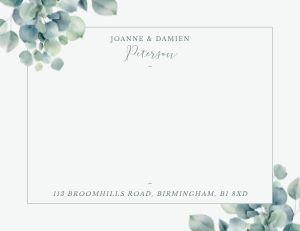 Eucalyptus Elegance - Greenery - Couples Correspondence Thank You - VistaPrint - 10.7 x 13.9cm / 4 x 5.5 in: Eucalyptus Elegance - Greenery - Couples Correspondence Thank You Card