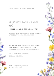 Meadow Blossom - 5x7 Wedding Invitation: Meadow Blossom - Wedding Invitation