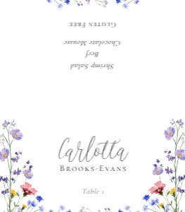Meadow Blossom - 3.5 x 2" Folded Wedding Place Card: Meadow Blossom - Place Card