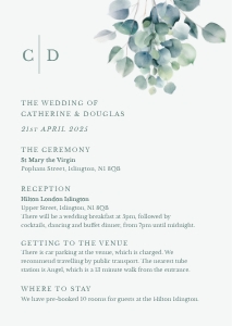 Eucalyptus Elegance - Wedding Details Card - A6, 10.5 x 14.8 cm: Eucalyptus Elegance - Greenery - Wedding Invitation Suite