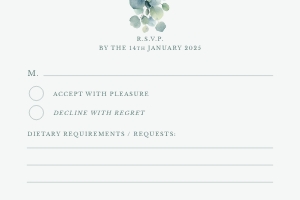 Eucalyptus Elegance - Wedding RSVP Card - 4x6 in: Eucalyptus Elegance - Greenery - Wedding Invitation Suite