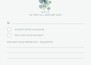 Eucalyptus Elegance - Wedding RSVP Card - A6, 10.5 x 14.8 cm: Eucalyptus Elegance - Greenery - Wedding Invitation Suite