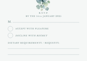 Eucalyptus Elegance - Wedding RSVP Card - 3.5 x 5 in: Eucalyptus Elegance - Greenery - Wedding Invitation Suite