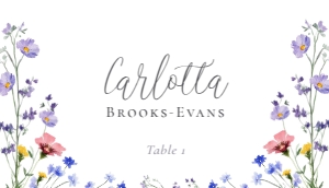 Meadow Blossom - Place Card - Flat 2 x 3.5 in: Meadow Blossom - Place Card