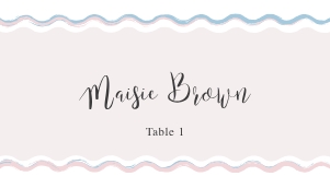 Chic Ripple - Place Card - Flat 2 x 3.5 in: Chic Ripple - Place Card