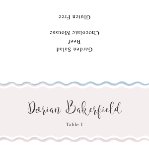 Chic Ripple - Place Card - Folded to 4.5 x 9 cm: Chic Ripple - Place Card