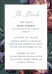 Baroque Peony - Wedding Details Card - 3.5x5 inch: Baroque Peony - Wedding Invitation Set