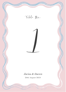 Chic Ripple - Table Number - 5x7 in: Chic Ripple - Table Number