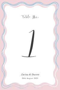 Chic Ripple - Table Number - 4x6 in: Chic Ripple - Table Number