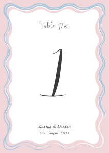 Chic Ripple - Table Number - A6: Chic Ripple - Table Number