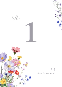Meadow Blossom - Table Number design preview