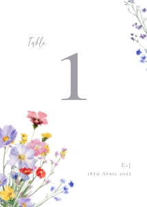 Meadow Blossom - 5x7" Table Number: Meadow Blossom - Table Number