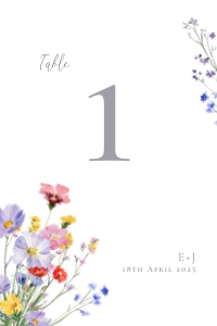 Meadow Blossom - 4x6" (Small US) Table Number: Meadow Blossom - Table Number