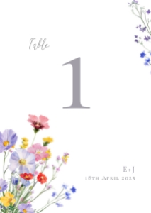Meadow Blossom - A6 (ISO - Small) Table Number: Meadow Blossom - Table Number