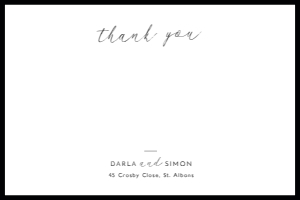 Monochrome Border - Couples Correspondence Thank You design preview